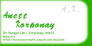 anett korponay business card